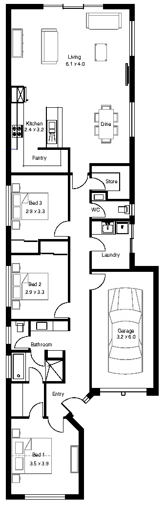Bristol 3 (161) floor plan