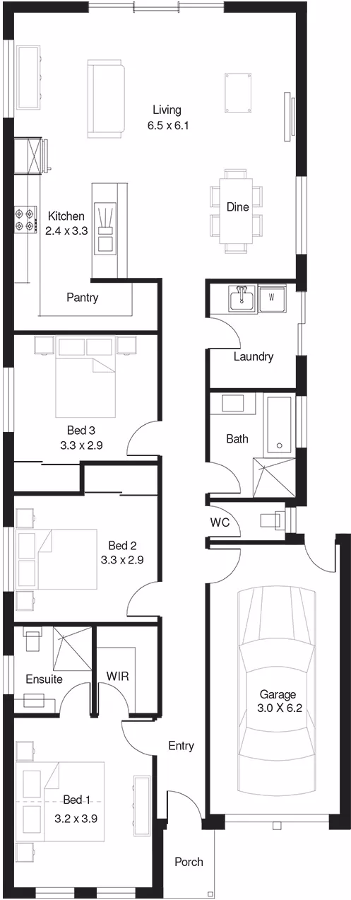 Fleetwood 3 (150) floor plan