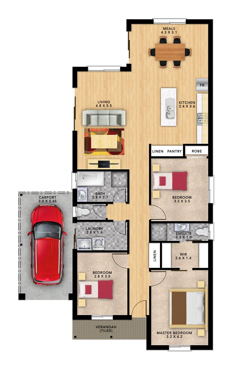 Flinders 3 (128) floor plan