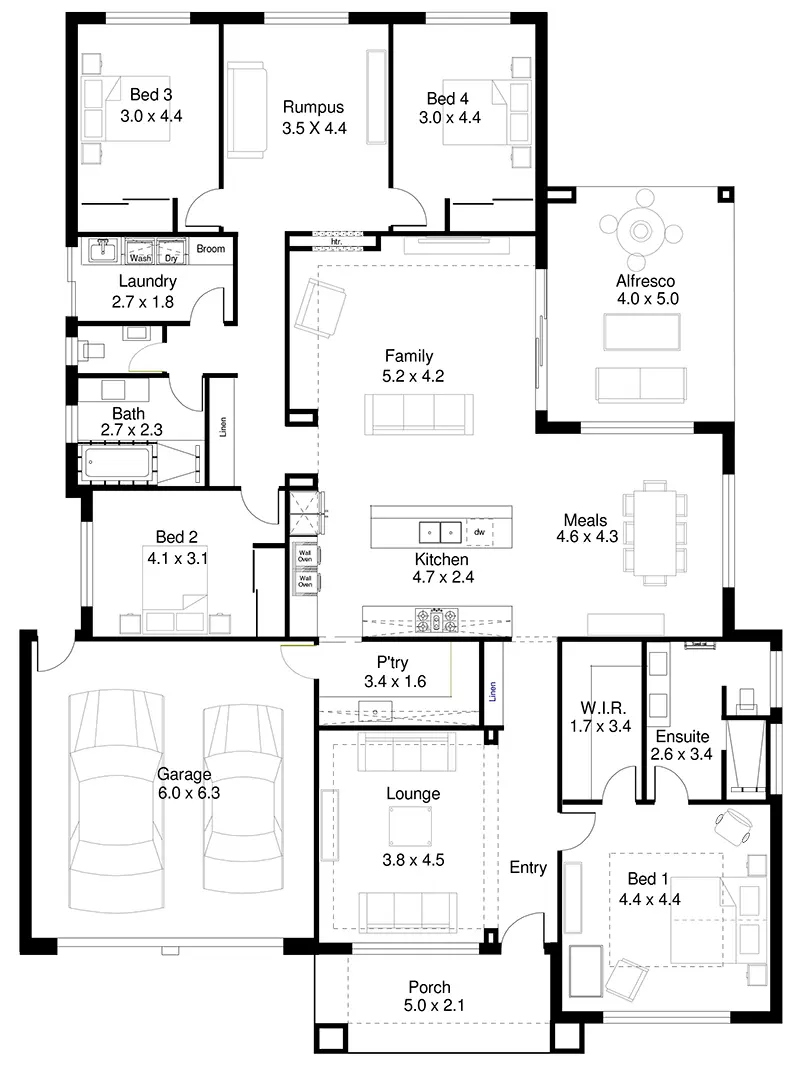 Floor plan - Format Homes Newcombe 4 (262)