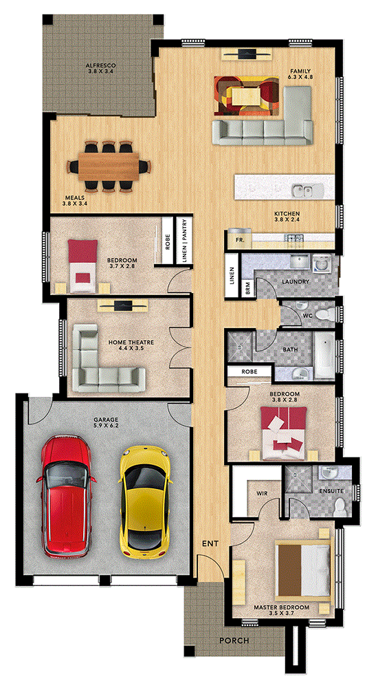Floor plan - Format Homes Oregon 3 (170)